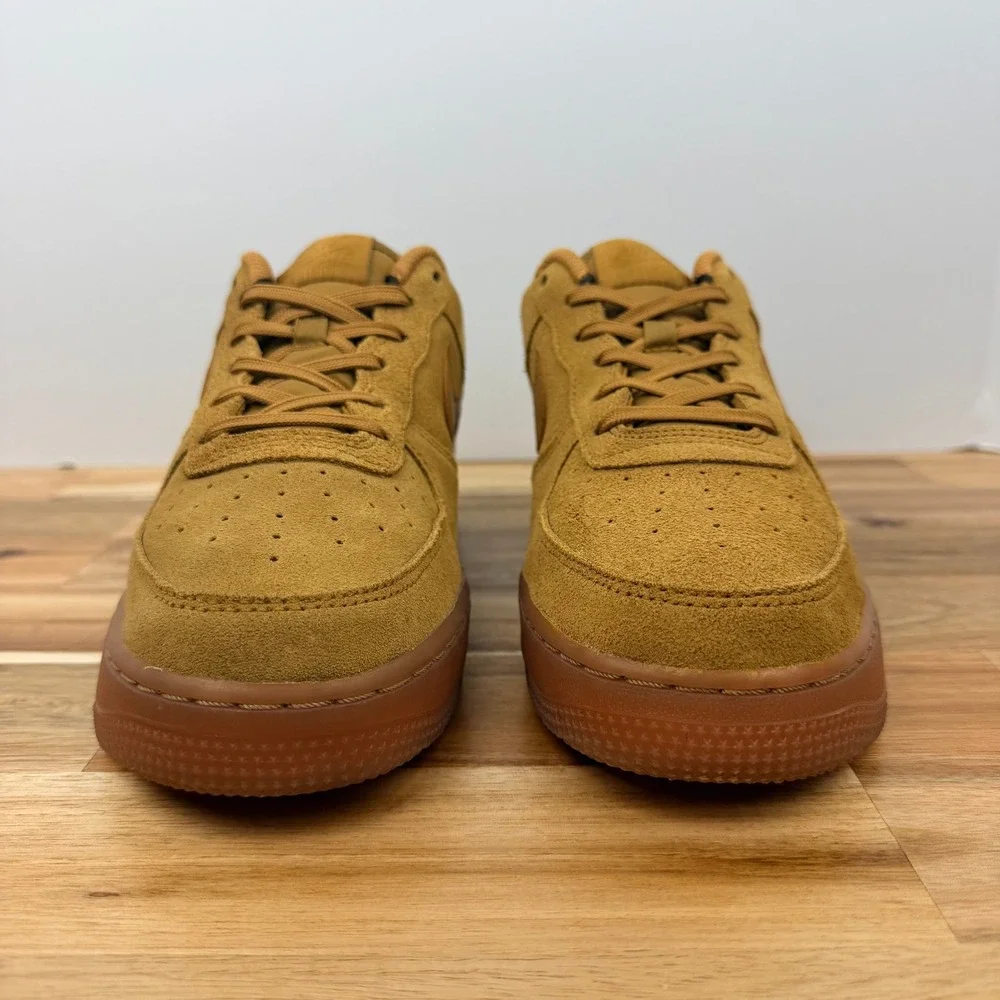 Nike Air Force 1 Kids Casual Suede Sneakers Wheat Gum Sole Casual Shoes 7Y
